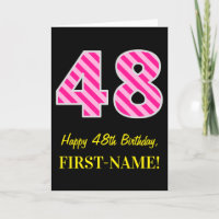 Leuk roze gestreept "48"; Gelukkige 48ste verjaard