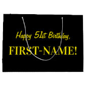 Leuk roze gestreept "51"; Gelukkige 51ste verjaard Groot Cadeauzakje (Achterkant)