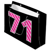 Leuk roze gestreept "71"; Gelukkige 71e verjaardag Groot Cadeauzakje (Voorkant Gekanteld)