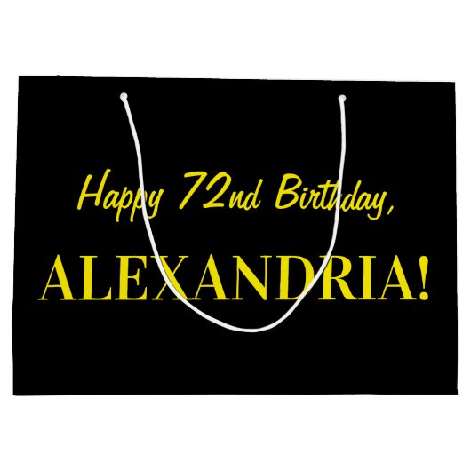 Leuk roze gestreept "72"; Gelukkige 72e verjaardag Groot Cadeauzakje (Achterkant)