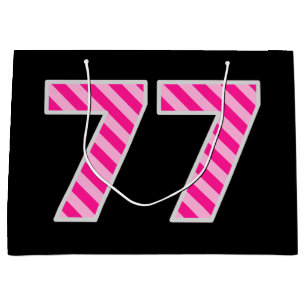 Leuk roze gestreept "77"; Gelukkige 77e verjaardag Groot Cadeauzakje