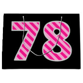 Leuk roze gestreept "78"; Gelukkige 78ste verjaard Groot Cadeauzakje (Voorkant)