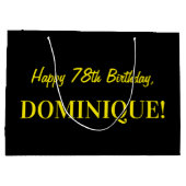 Leuk roze gestreept "78"; Gelukkige 78ste verjaard Groot Cadeauzakje (Achterkant)