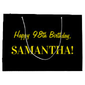 Leuk roze gestreept "98"; Gelukkige 98ste verjaard Groot Cadeauzakje (Achterkant)