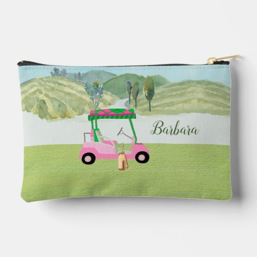 Leuk Roze Golfkar Schilderachtig Gepersonaliseerde Etui (Achterkant)