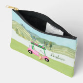 Leuk Roze Golfkar Schilderachtig Gepersonaliseerde Etui (Open)