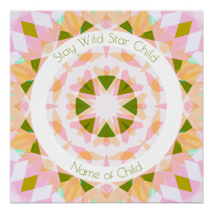 Leuk Roze Groen Blijf Wild Ster Kind Plezier Babyk Perfect Poster