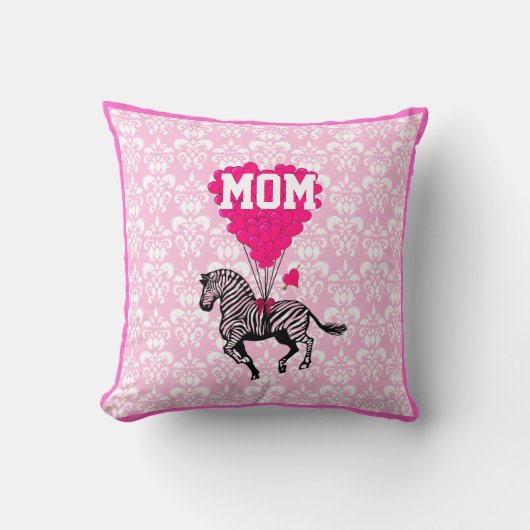Leuk roze hart en zebra voor mama kussen (Voorkant)