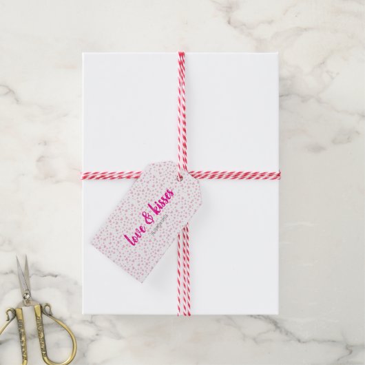 Leuk Roze Hart Valentijnsdag Gift Labels Cadeaulabel (Met Touw)