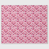 Leuk Roze Hartjes Patroon Cadeaupapier (Vlak)