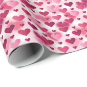 Leuk Roze Hartjes Patroon Cadeaupapier (Rol Hoek)