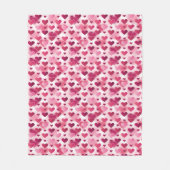 Leuk Roze Hartjes Patroon Fleece Deken (Voorkant)
