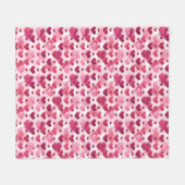 Leuk Roze Hartjes Patroon Fleece Deken (Voorkant (Horizontaal))