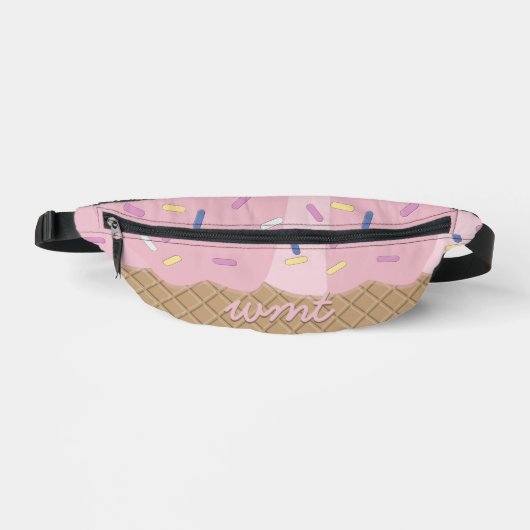 Leuk roze ijs kegel monogram Fanny Pack Heuptasje (Voorkant)