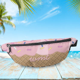 Leuk roze ijs kegel monogram Fanny Pack Heuptasje