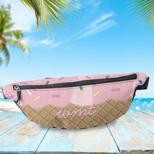 Leuk roze ijs kegel monogram Fanny Pack Heuptasje