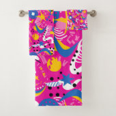 Leuk Roze jaren 80 esthetiek Bad Handdoek (Insitu)