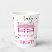 Leuk Roze Meisje Baby Schoenen BABY SHOWER Papieren Bekers (Links)