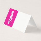 Leuk roze meisje golf-thema verjaardagsfeestje kaart (Voorkant)