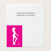 Leuk roze meisje golf-thema verjaardagsfeestje kaart (Buitenkant ongevouwen)