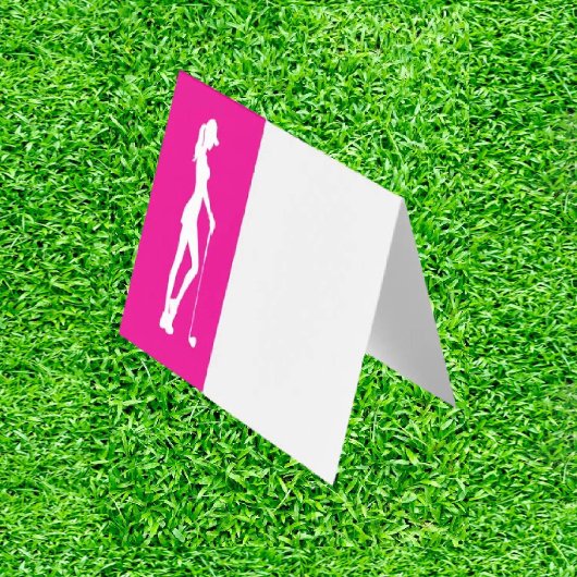 Leuk roze meisje golf-thema verjaardagsfeestje kaart