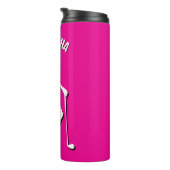 Leuk roze meisje golf-thema verjaardagsfeestje thermosbeker (Geroteerd rechts)