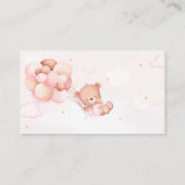 Leuk Roze Meisje Teddy Bear Balloon Boeken voor Ba Informatiekaartje (Achterkant)