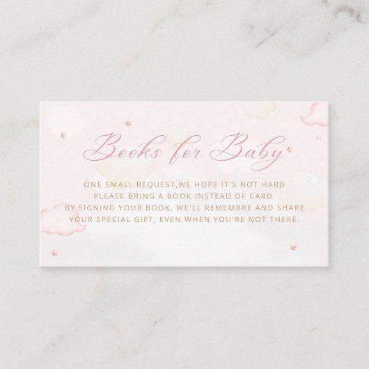 Leuk Roze Meisje Teddy Bear Balloon Boeken voor Ba Informatiekaartje (Voorkant)