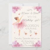 Leuk Roze meisje verjaardag ballet party Kaart (Voorkant)