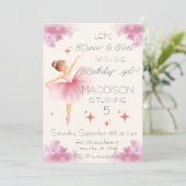 Leuk Roze meisje verjaardag ballet party Kaart (Staand voorkant)