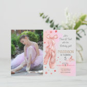 Leuk Roze meisje verjaardag ballet party Kaart (Staand voorkant)