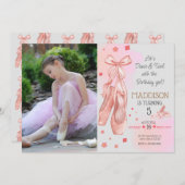 Leuk Roze meisje verjaardag ballet party Kaart (Voorkant / Achterkant)