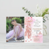 Leuk Roze meisje verjaardag ballet party Kaart (Staand voorkant)