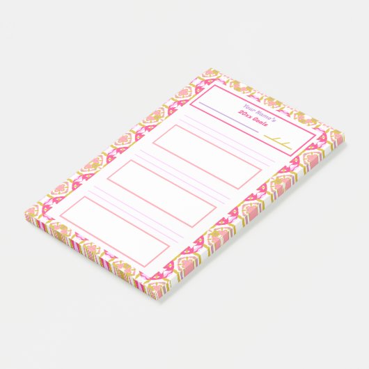 Leuk Roze Nieuwjaar Resoluties Doel Tracker Tally Post-it® Notes (Schuin)