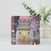 Leuk Roze Notenkraker Schattige Kerstfeest Kaart (Staand voorkant)