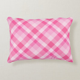 Leuk Roze Plaid Patroon Accentkussen Accent Kussen