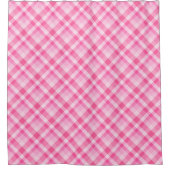 Leuk Roze Plaid Patroon Douche Gordijn (Voorkant)