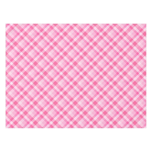 Leuk Roze Plaid Patroon Klein Tafelkleed (Voorkant (Horizontaal))