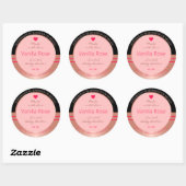 Leuk Roze Product Labels Zwart en Roos Goud Lijst (Vel)