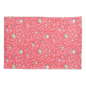 Leuk roze & rode aardbeimotief met monogram d kussensloop (Achterkant)