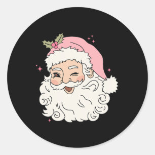 Leuk  Roze Sinterklaas Roze Kerst Mannen WO Ronde Sticker