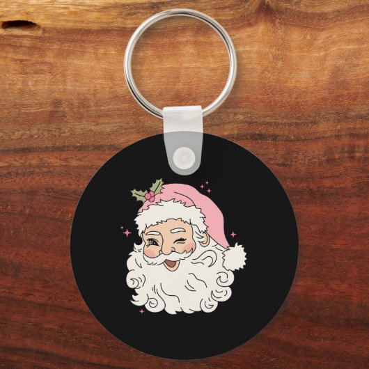 Leuk  Roze Sinterklaas Roze Kerst Mannen WO Sleutelhanger (Voorkant)