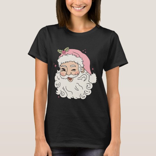 Leuk  Roze Sinterklaas Roze Kerst Mannen WO T-shirt (Voorkant)