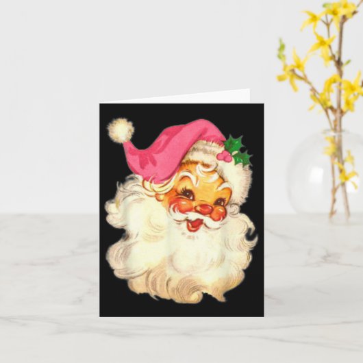 Leuk  Roze Sinterklaas Roze Kerstmis Design Kaart (Gele Bloem)