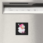 Leuk Roze Sinterklaas Roze Kerstmis Design Magneet (Insitu (Vaatwasser))