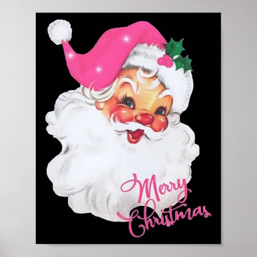 Leuk  Roze Sinterklaas Roze Kerstmis Design Poster (Voorkant)