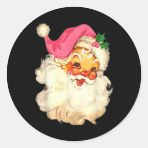 Leuk  Roze Sinterklaas Roze Kerstmis Design Ronde Sticker