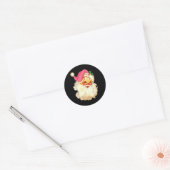 Leuk  Roze Sinterklaas Roze Kerstmis Design Ronde Sticker (Envelop)