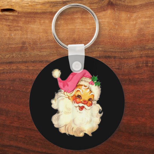 Leuk  Roze Sinterklaas Roze Kerstmis Design Sleutelhanger (Voorkant)