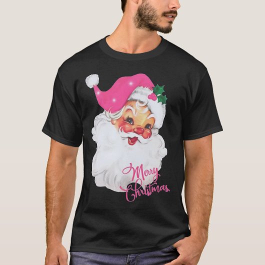 Leuk Roze Sinterklaas Roze Kerstmis Design T-shirt (Voorkant)